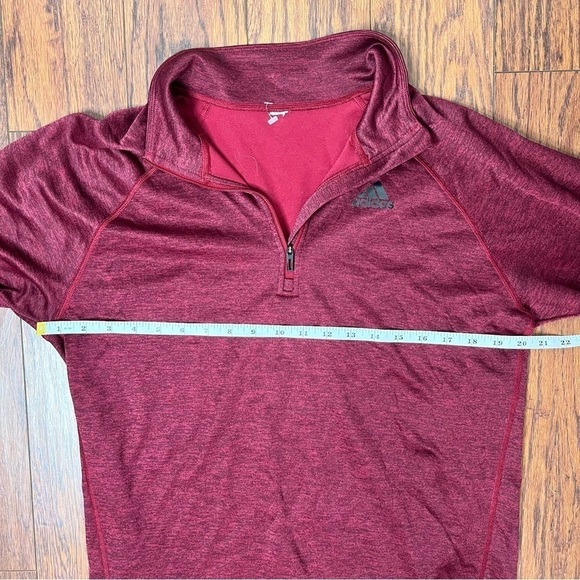 Adidas Climalite Burgundy Red Long Sleeve Half Zip Athletic Top Size Large - Picture 12 of 14